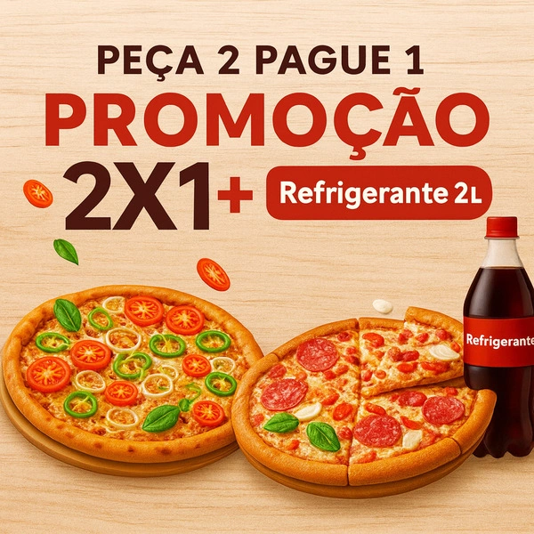 2 Pizza PP + 1 Refrigerante 2 Litros